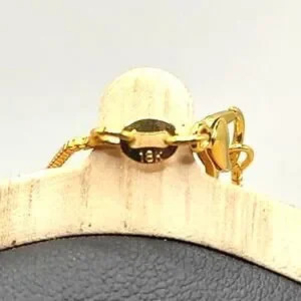 18k Gold Plated Necklace W/ Cross Green Gemstones Christian Birthday Gift NEW